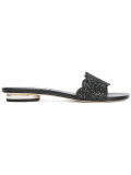glitter slip-on sandals