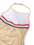 Golden one-piece swimsuit