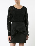 cut out floral embroidered jumper