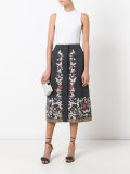 embroidered midi skirt