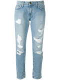 cropped distressed jeans 