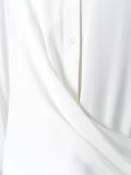 draped front satin blouse