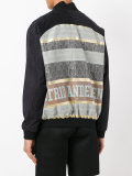 printed panel bomber jacket