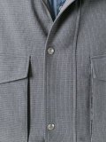 striped-cuff hooded jacket