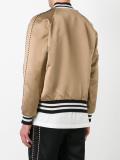 striped trim bomber jacket