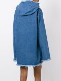 denim hooded flared dress