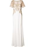 gold-tone embroidery long dress