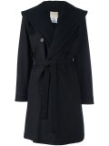 belted hooded coat