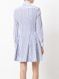 striped flared shirt dress