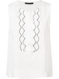 scalloped panel blouse