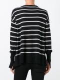 striped asymmetric knit blouse