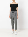 drop-crotch cropped trousers