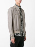 multi-zippers bomber jacket