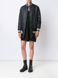 striped detailing long bomber