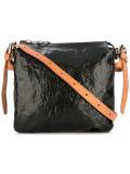 cracked leather effect crossbody bag