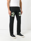 numbers print slim-fit jeans