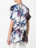 tree print panelled mini dress