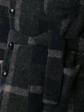 belted check coat 