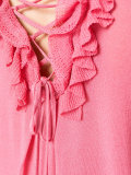 ruffled neck and sleeve tank