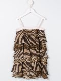 ruffle animal print dress