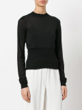 longsleeved fitted panel T-shirt