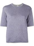 metallic motif knitted T-shirt