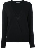 lace inset v neck jumper