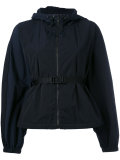 belted waist rain jacket