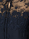 floral embroidered lace panel blouse