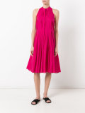 pleated flared dress