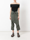striped cropped trousers