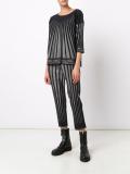 stripe detail cropped trousers