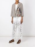ribbon appliqué striped jacket 