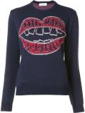'Kiss' embroidered jumper