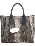 snakeskin effect tote 