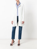 collarless single breasted coat