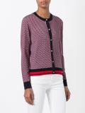patterned round neck cardigan