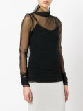 tulle long sleeve turtle neck top