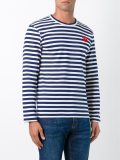striped crew neck sweatshirt