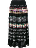 pleated zig-zag stripe skirt
