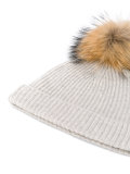 detachable pom ribbed hat