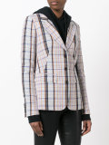 notched lapel check blazer