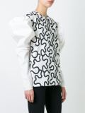 'Squiggle Print Exaggerated Sleeve'罩衫