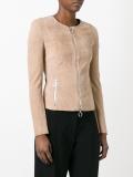 zipped leather jacket 