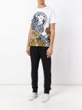 lion floral print T-shirt