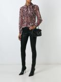 tiger print pussy bow blouse