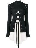 metallic knit layered top 