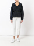 belted waist rain jacket