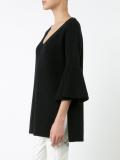 flared sleeves ribbed jumper