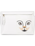 cat face zip clutch 